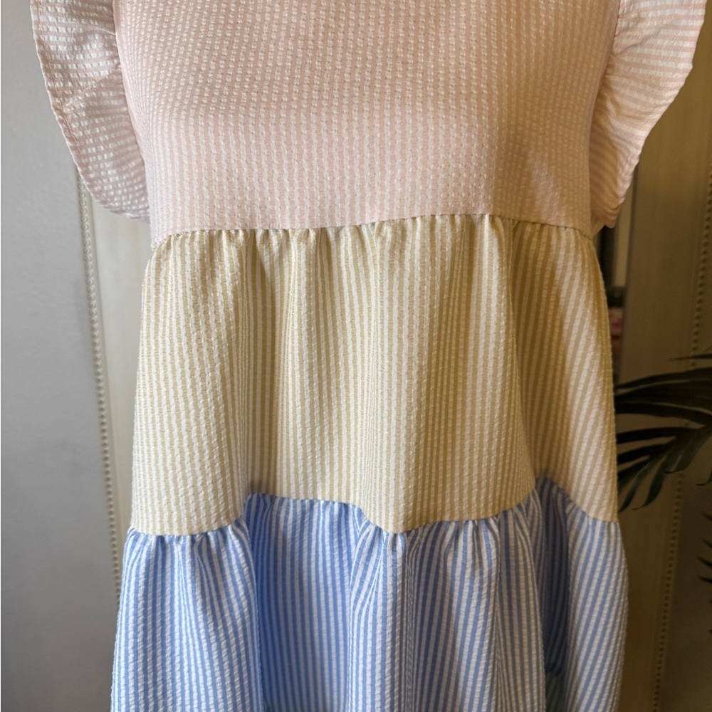Seersucker Multicolored Dress - Picture 5 of 5